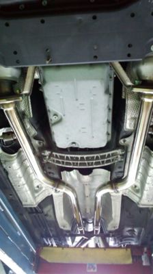 ショート加工ナックルアーム・ストレート中間マフラー ／ マークX